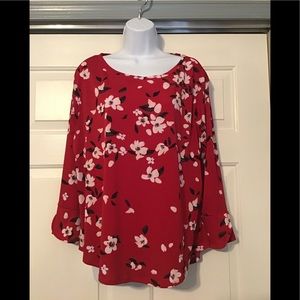 Elle Red Floral Blouse